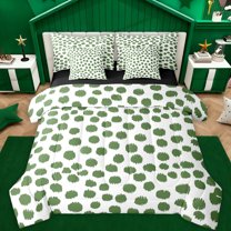 Feelyou Modern Green Polkadots Twin Bedding Sets 7-Piece, Chic Fashion Abstract Bedding Comforter Set, Teens Kids Adult Women Reversible Sheet Sets, Breathable Home Decor