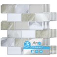 thumbnail image 1 of Azulejos de pared Art3d 30 x 30 cm beige y blanco autoadhesivos, 1 of 9