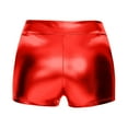 thumbnail image 7 of oqasdz Solid Color Women High Waisted Metallic Booty Shorts Rave Bottoms For Dancing Hot Pants Clubwear Birthday Female Dailywear, 7 of 7