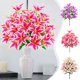 thumbnail image 1 of Ramo de Lirios Artificiales de Seda Rosa de 18 Cabezas, 42 Cm de Alto, Ideal para Decoración Del Hogar, Bodas y Fiestas. No Requiere Mantenimiento., 1 of 6