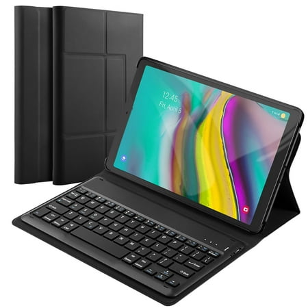 Samsung Galaxy Tab S5e 10.5 inch SM-T720 SM-T725 Tablet Bluetooth Keyboard Magnetic Adsorption and Detachable Keyboard with Black Leather Case (USA