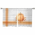 thumbnail image 6 of Orange Pumpkin Sheer Curtains 45 Inch Length 2 Panels Set, Semi Transparent Voile Rod Pocket Curtains for Living Dining Room Bedroom Drapes Thanksgiving Fall Maple Leaves Stripe, 6 of 8