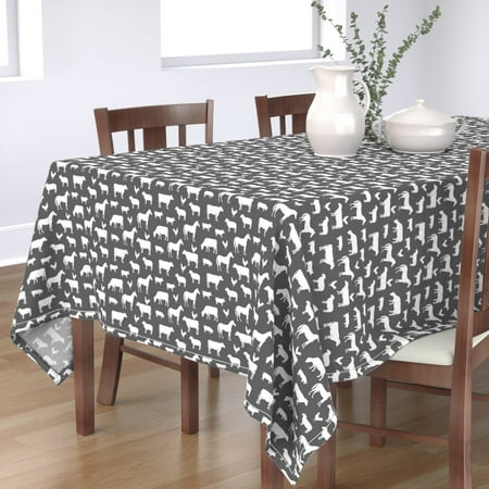 

Cotton Sateen Tablecloth 90 Square - Farm Animal Grey Pink Coordinate Animals Little Arrow Pig Horse Cow Gray Farmhouse Nursery Print Custom Table Linens by Spoonflower