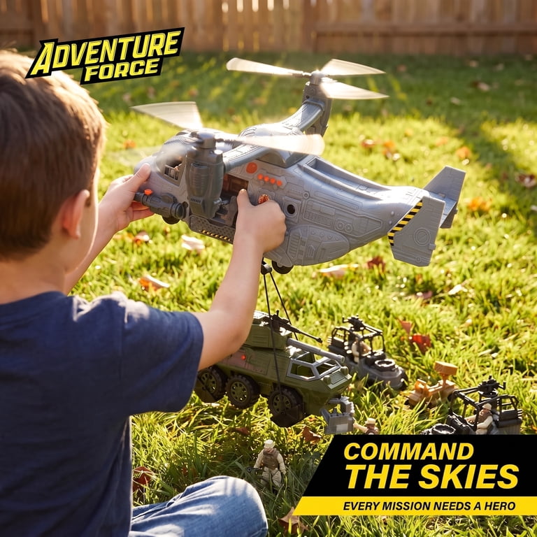 Adventure Force Giant Military Helicopter Play Set, 37 Pieces photo 3