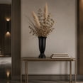 thumbnail image 3 of Rippled Roman Column Ceramic Vase, Textured Fluted Floral Arrangement Container, Modern Minimalist Decorative Vase for Bedroom Home Tabletop Centerpiece and Living Room Decoration, Black, 3 of 6