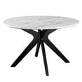 thumbnail image 2 of Modway Traverse 50" Round Performance Artificial Marble Dining Table in Black White, 2 of 8