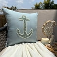 thumbnail image 3 of The HomeCentric Euro Sham Pillow Covers, Dull Blue Pack of 2, 26x26 inch (65x65 cm) Throw Pillow Covers, Linen Anchor, & Beaded Throw Pillows For Couch, Sea Creatures Beach Style - Lost Anchor, 3 of 9