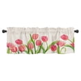 thumbnail image 2 of Watercolor Pink Tulip Floral Window Valance Curtain,Light Filtering Washable Short Kitchen Valance Curtain for Home,Cafe,Window Decoration, 2 of 6