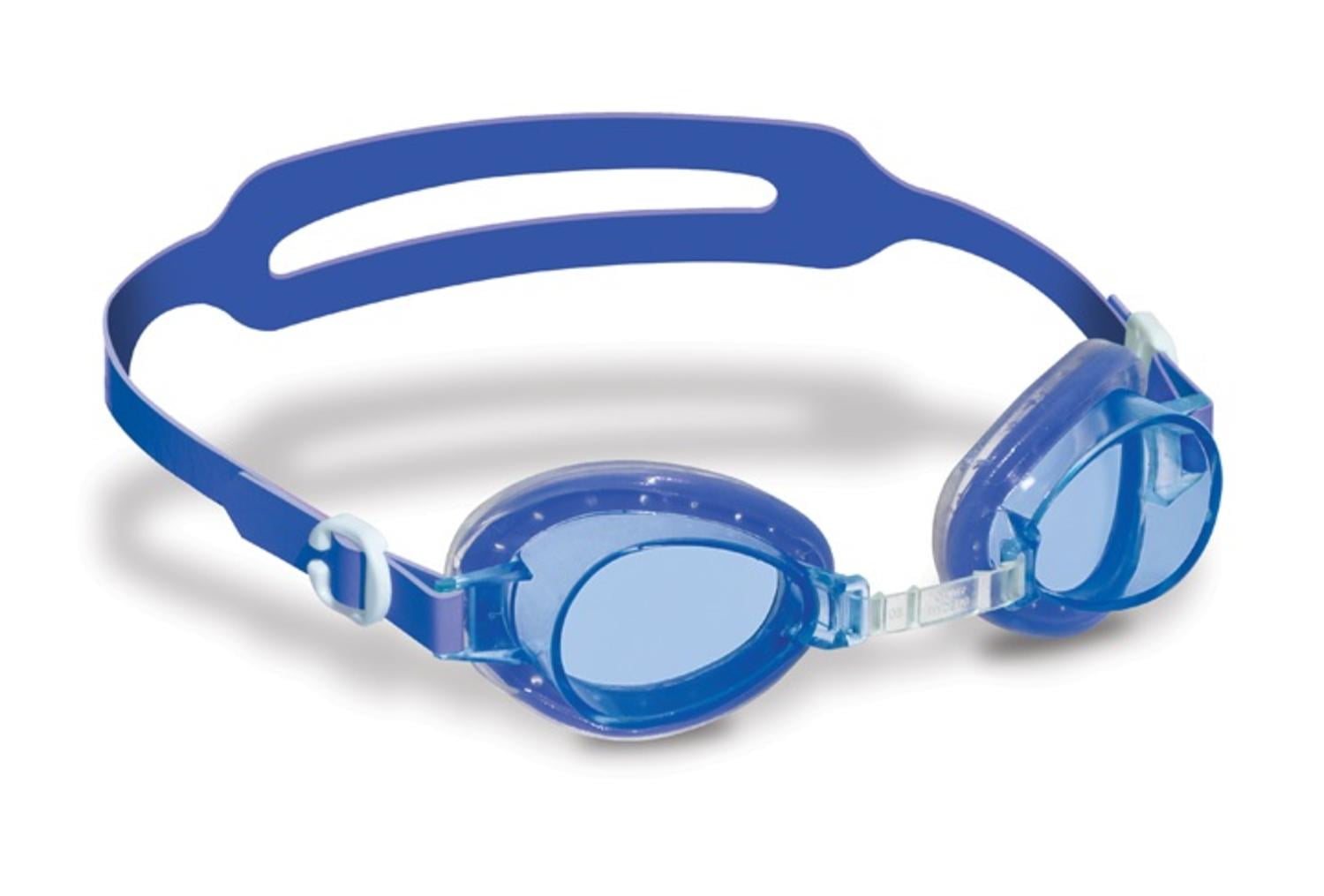 6" Blue Jelly Goggles with Clear Case Swimming Pool Accessory for Kids Age 4+ Years by Swim Central
