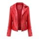 thumbnail image 1 of Chaquetas para mujer Slim Leather Stand Collar Zip Motocicleta Traje Cinturón Abrigo Chaqueta Tops Odeerbi ODB-3, 1 of 5