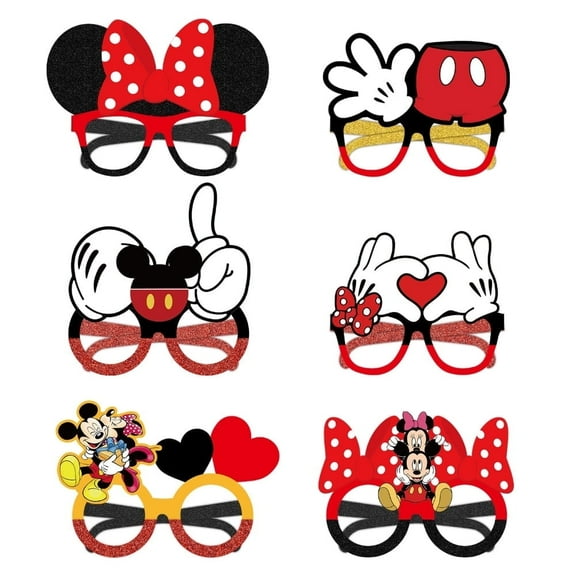 24PCS Mr Mouse Paper Party Glasses Birthday Party Decoration Supplies PhotoStudio Props Birthday Game Prop Gift.