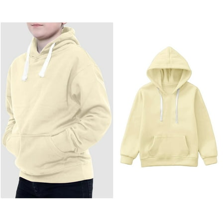 Kids Hoddies Beige Hoodies Casual Long Sleeve Sweatshirts Jackets Winter Clothes Size 4-5 Years Boys Clothes