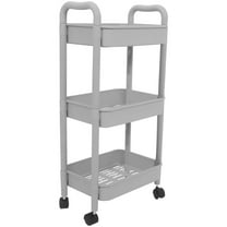 FOMIYES Rolling Storage Cart Grey 1Pcs 30.3x14.9x10.2in