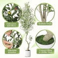 thumbnail image 5 of Qinaqin 7FT (1 Piece) Alto Artificial Oliva Tree con Blanco Planter y Verde Fake Moss para Hogar Oficina Living Sala Dormitorio Stairs Foyer de Profundidadcor, 5 of 5
