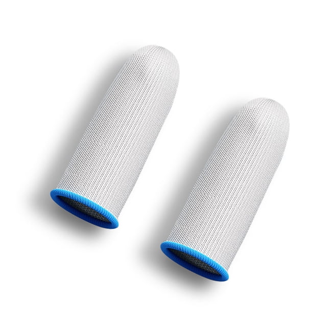 Guantes antideslizantes reutilizables para juegos con la yema de los dedos Absorción de juegos móviles Fundas para fundas que no se rayan Accesorios para juegos Blanco Azul 1 par Methold EL005080-03