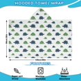 thumbnail image 2 of Monochrome Dinosaur Silhouette Pattern Hooded Bath Towel，60"x35" for Ages 3 To 12 Kids, Quick Dry Lightweight Soft Microfiber Hood Beach Towel Cover Up for Kids, 2 of 7