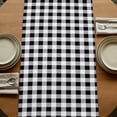 thumbnail image 5 of Table Runners 70 Inches Long Dress Scarves, Purple Lavenders Farmhouse Coffee/Dining/Kitchen Table Decor, Holiday Table Runner, Spring Floral Black Plaid Farmhouse 13x70 Inch, 5 of 9