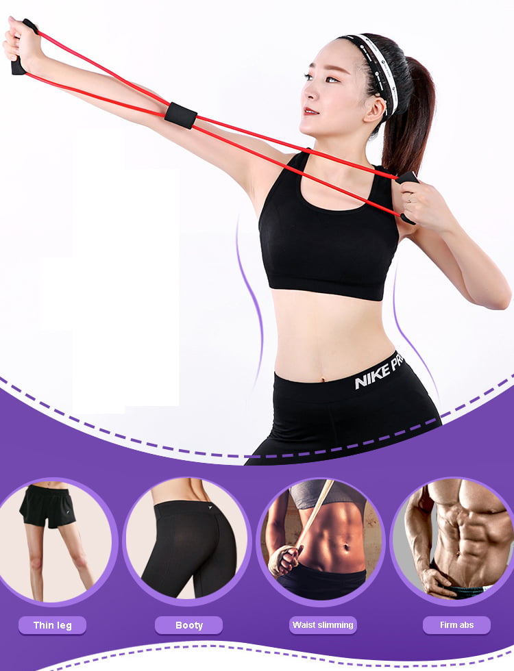 Figure 8 yoga Resistance Band Tubing Workout Exercise LIGHT Bowtie 9547A Pilates 