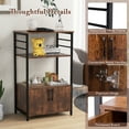 thumbnail image 3 of Giantex Kitchen Bakers Rack, 3-Tier Industrial Microwave Stand w/Removable Hooks, Freestanding Cupboard Cabinet, 3 of 8
