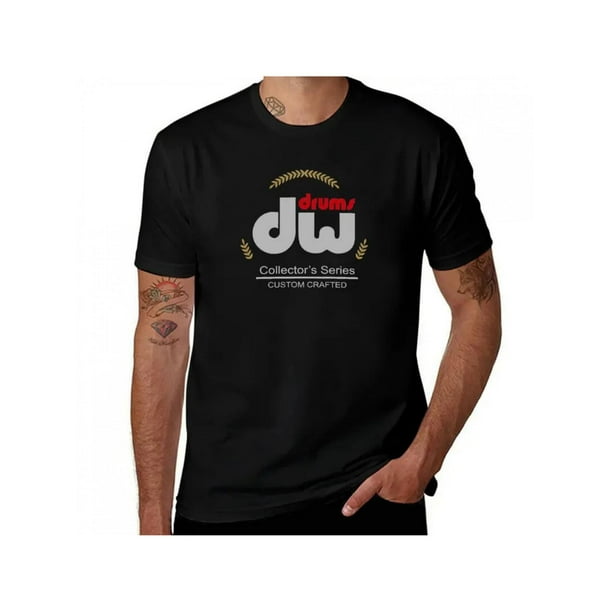 Camiseta gráfica DW Drums Collector'S Series, cuello redondo informal, tejido de gasa, elasticidad media, corte regular, estampado para hombre, ideal para todas las estaciones, ideal para deportes de