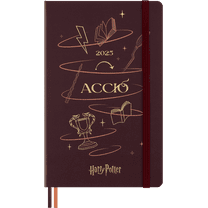 2025 Moleskine Limited Edition Harry Potter Accio 5" x 8.25" Daily Planner Bordeaux Red