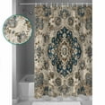 thumbnail image 3 of Small Stall Shower Curtain 48x72 Inch Narrow Half Size Blue Brown Boho Bath Curtains Bathroom Decor Ethnic Vintage Southwestern Geometric Waterproof Fabric Shower Curtain Set with Hooks 48 Inch, 3 of 6