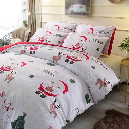 Homeholiday 3pcs Christmas Santa Claus Bed Set Kids Bedding Duvet Cover Kit  Polyester Bed Sheet Xmas Pillow Cases | Walmart Canada