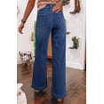 thumbnail image 2 of Women's Sail Blue Wide Leg Pocketed High Waist Jeans | [ZhiHiMeRi] | 8, 2 of 12