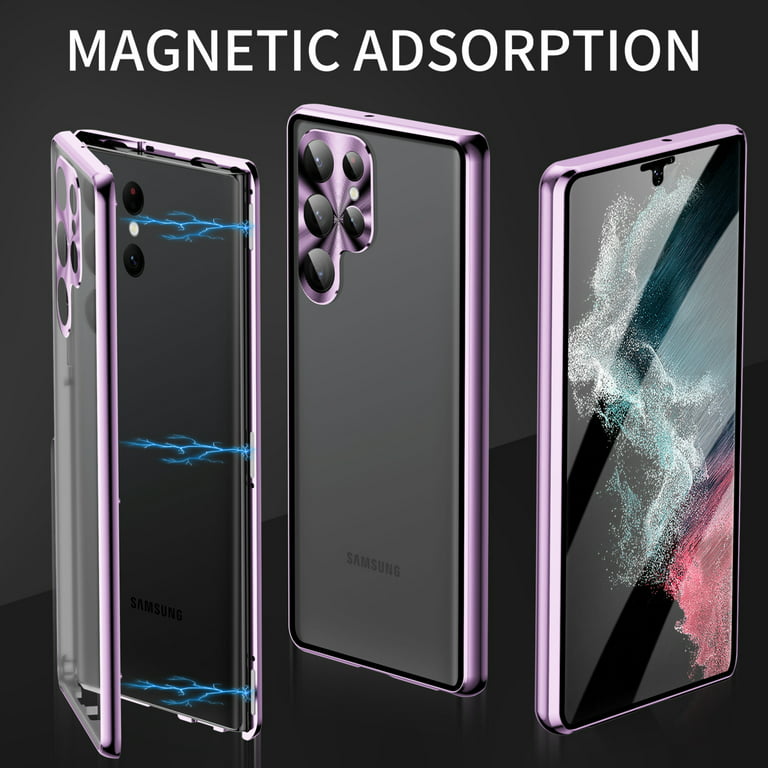 Clear Magnetic Case Compatible Samsung Galaxy S23 Ultra S23+ S23
