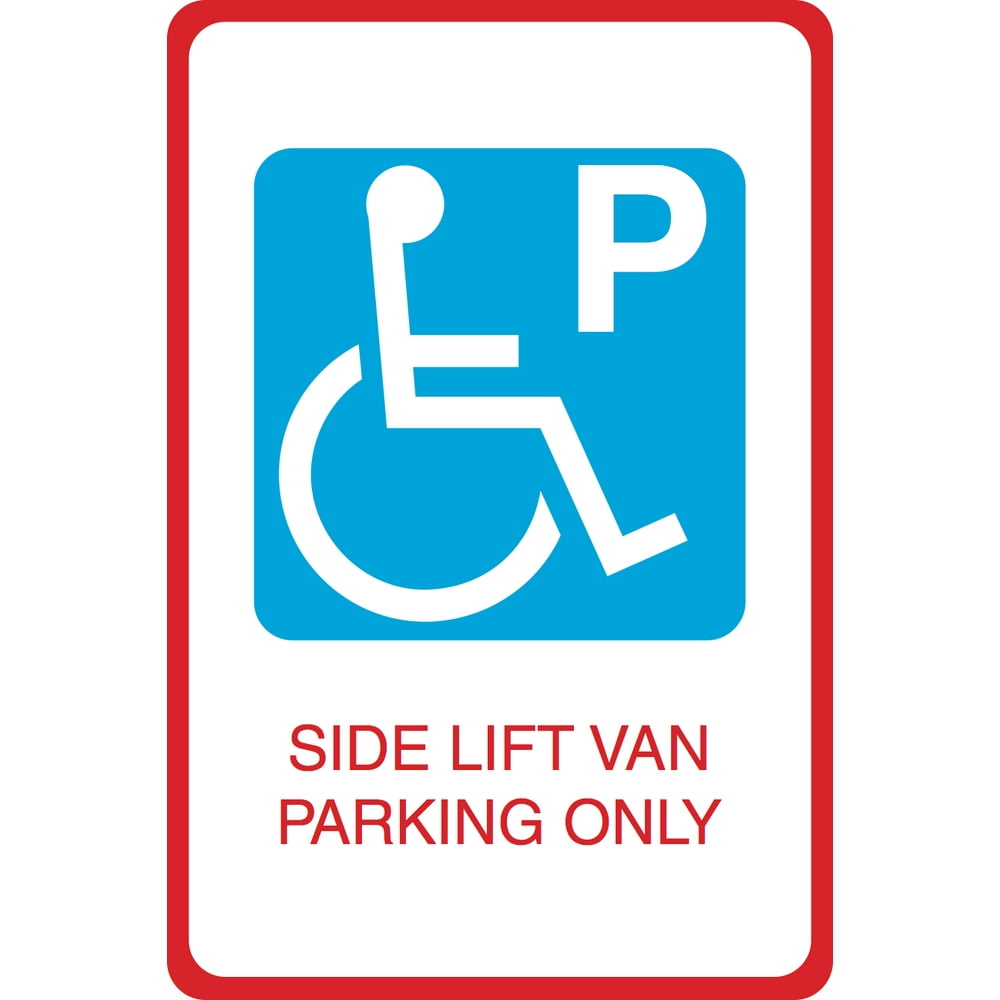 Blue Handicap Symbol Side Lift Van Parking Only Print Car Lot Large