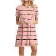 thumbnail image 1 of SMihono Robe d'Été Grande Taille pour Femmes 2023 Décontractée Unie Ample à Manches Courtes Robe Ample Robe à Imprimé Floral Robe à Imprimé Tournesol, 1 of 4