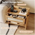 thumbnail image 4 of Boho-style rattan nightstand con type-c charging port 1 almacenamiento cajón y abiertos space para dormitorio sala de estar o oficina, 4 of 7