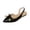 Black, variant on Women's Slingback Flats,Closed Pointed Toe Low Block Chunky Heel with Bow Dress Slip On Flats Shoes,Casual for Work Wedding Daily Black 42