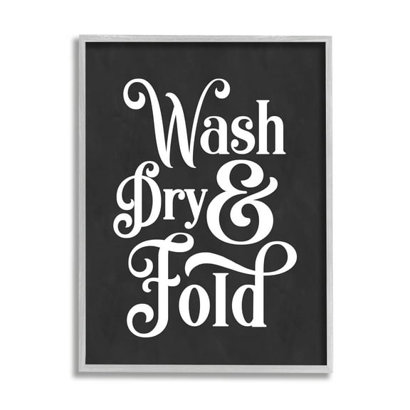 Stupell Industries Wash Dry and Fold Vintage Typography Minimal Laundry, 16 x 20, Designed by Lettered and Lined