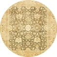 thumbnail image 1 of Ahgly Company Indoor Round Abstract Orange Gold Abstract Area Rugs, 5' Round, 1 of 6