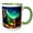 Green/White, variant on 3drose, Mountains Landscape at Night. Fantasy Image. Happy Camper Gift, Card, 15oz Mug