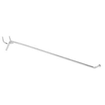 SSWBasics 10 inch Chrome Peg Hook for ⅛ inch or ¼ inch Pegboard - Pack of 100- Chrome Pegboard Hooks - Multi-Purpose Peg Board Hooks for Hanging - Ideal for Retail Displays and Home Organization