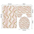 thumbnail image 3 of Pink Gold Wave Marble Pattern Bathroom Rugs Sets 3 Piece,Toilet Cover Set,Absorbent Non Slip Bathroom Mats Sets with U-Shaped Contour Rug Toilet Rug Set, 3 of 5
