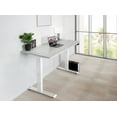 thumbnail image 1 of EFFYDESK Business Height Adjustable Home Office Computer Standing Desk with Cable Management Tray (70" × 29") Oak White on White Frame, 1 of 5
