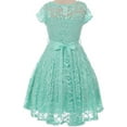 thumbnail image 2 of Big Girls' Illusion Lace Top Stone Belt Flowers Girls Dresses Mint 8 (J19KS88), 2 of 3