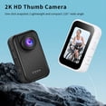 thumbnail image 3 of Cámara de Pulgar 2K con Pantalla HD de 1,47 Pulgadas, Mini Soporte para Moto, Videocámara para Deportes Al Aire Libre, Viajes en Bicicleta, Color Negro., 3 of 8