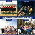 thumbnail image 3 of Lilypelle 6-Seater Sports Bench, Folding Bench Chair Sideline Bench with Back, Stadium Seats Camping Chairs Portable Team Bench for Soccer & Football Sidelines, Tailgating, Camping & Events, 3 of 8