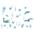 thumbnail image 1 of Calcomanías de pared con algas marinas bajo el mar, calcomanías de pared con tortugas marinas, calcomanías de arte de pared extraíbles con temática oceánica para baños, 1 of 7