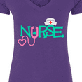 thumbnail image 4 of Inktastic Cute Nurse Stethoscope and Hat Women's V-Neck T-Shirt, 4 of 5