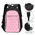 thumbnail image 3 of Balery Pink Bows Mochila con carga USB para hombre y mujer - Mochila impermeable y antirrobo para laptop con puerto USB para viajes, trabajo, 3 of 7
