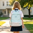 thumbnail image 2 of Weebloom Polka Dot School Backpack For Kids Teen Girls Cute Style Lace Trim Lightweight Casual Daypack Large Bookbag Middle High School College Blue, 2 of 6