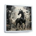 thumbnail image 2 of Designart "Simplified Galloping Horse I" Unicorns Floater Framed Wall Art Living Room, 2 of 5