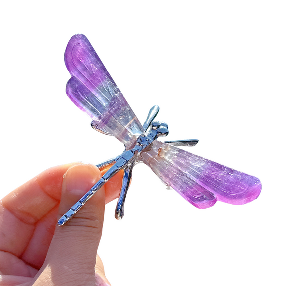 Crystal Dragonfly Fluorite Dragonfly Home Decoration Reiki Healing Crystal sculpture Butterfly Ornament Crystal Gift Healing Crystal