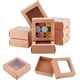 thumbnail image 1 of 10 cajas de papel kraft marrón con ventana transparente, caja de regalo cuadrada de papel kraft de 13 x 13 x 5 cm (5,12 x 5,12 x 1,97 pulgadas)., 1 of 9