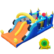 KloKick Kids Inflatable Playhouse – Backyard Obstacle Course with Water Slide & Safety Features